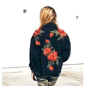 Carmar LF Rose embroidered jean jacket